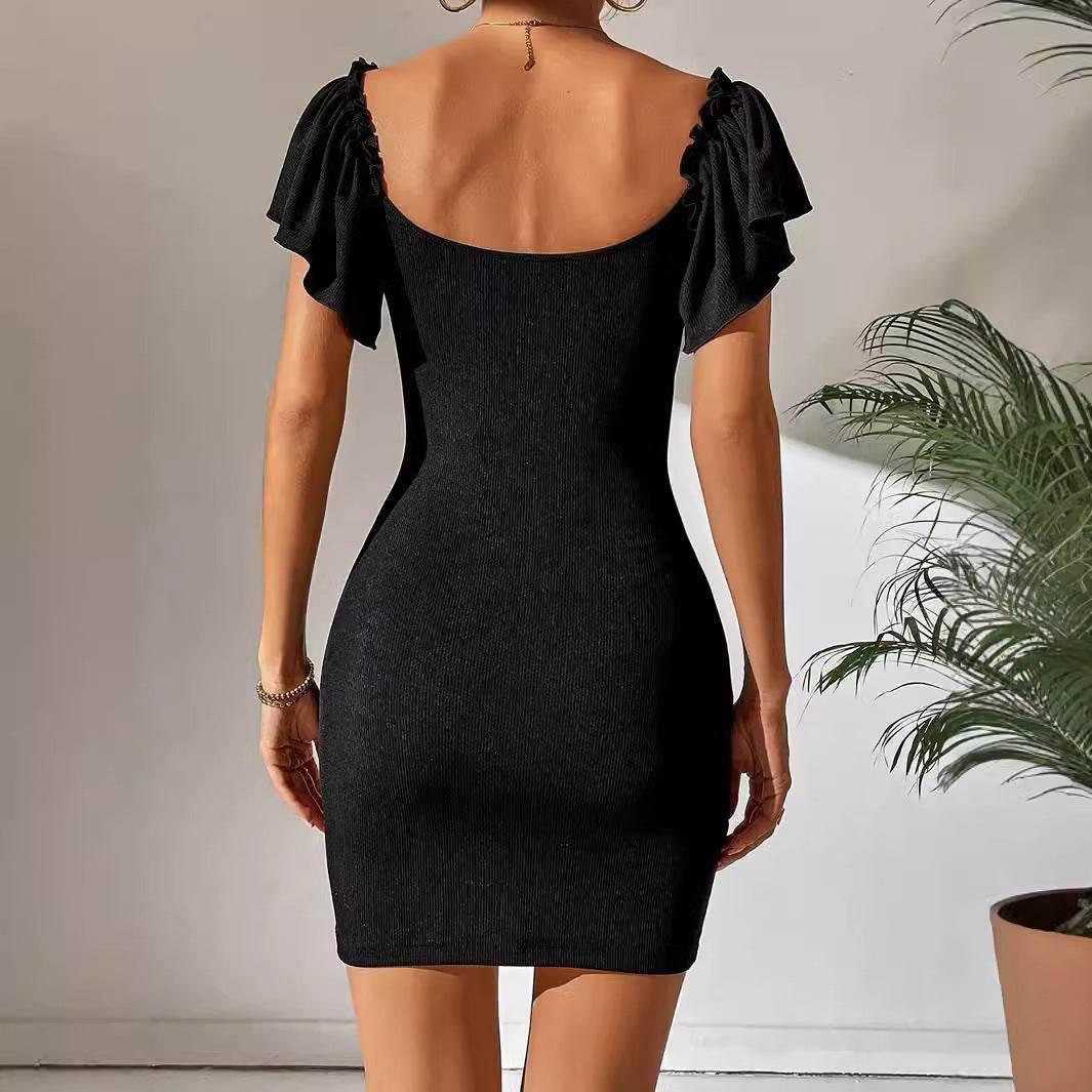 V Neck Slim Sexy Backless Fashion Dresses - Empire P.E
