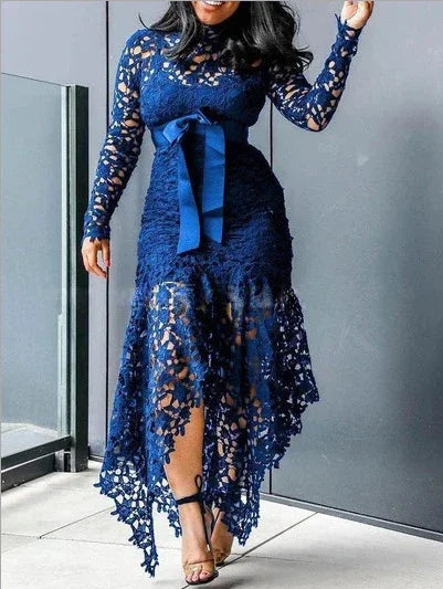 2025 New Women's Lace Asymmetrical Dress