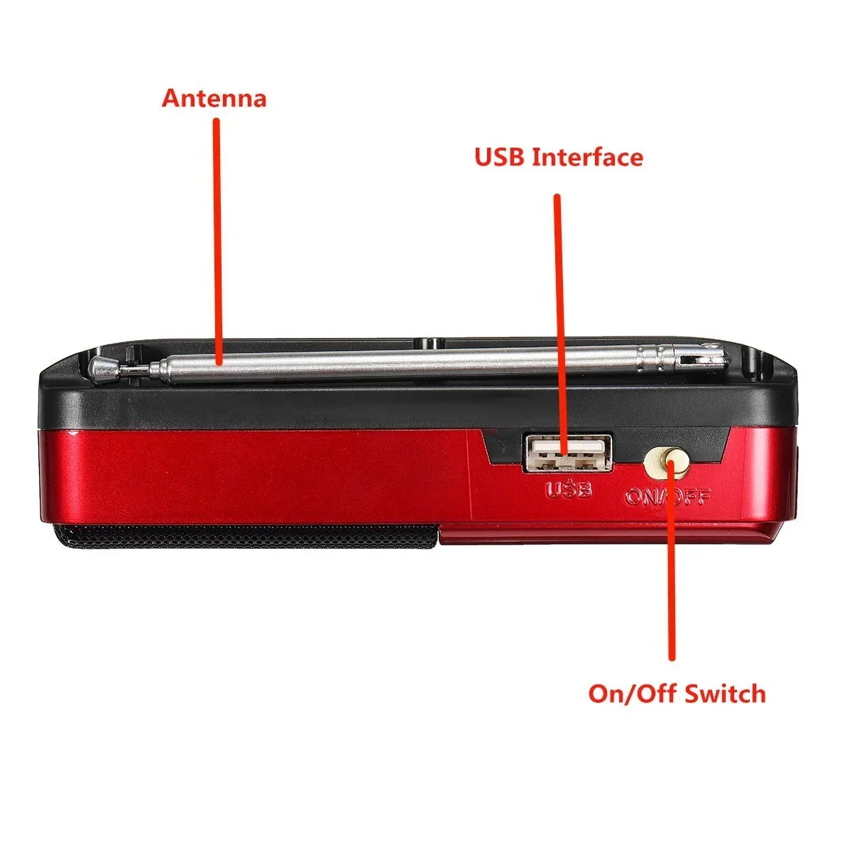 2 size Mini Portable Radio Handheld Rechargeable Digital FM USB TF MP3 Player - Empire P.E
