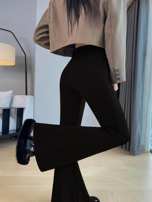 Women's plus Size British Style Summer Fashion Loose Pants Solid Color Flared Trousers - Empire P.E