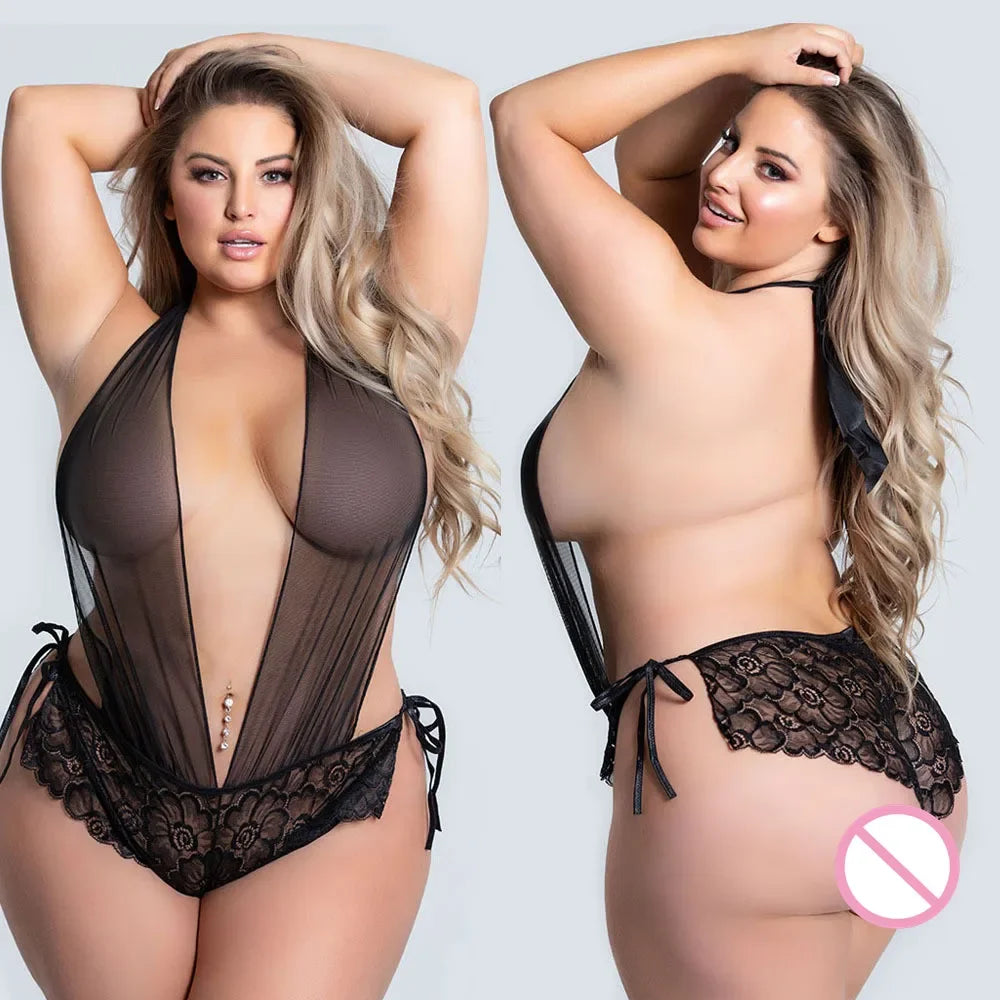 5XL Plus Size Women Lace Bodysuit Sexy Lingerie - Empire P.E