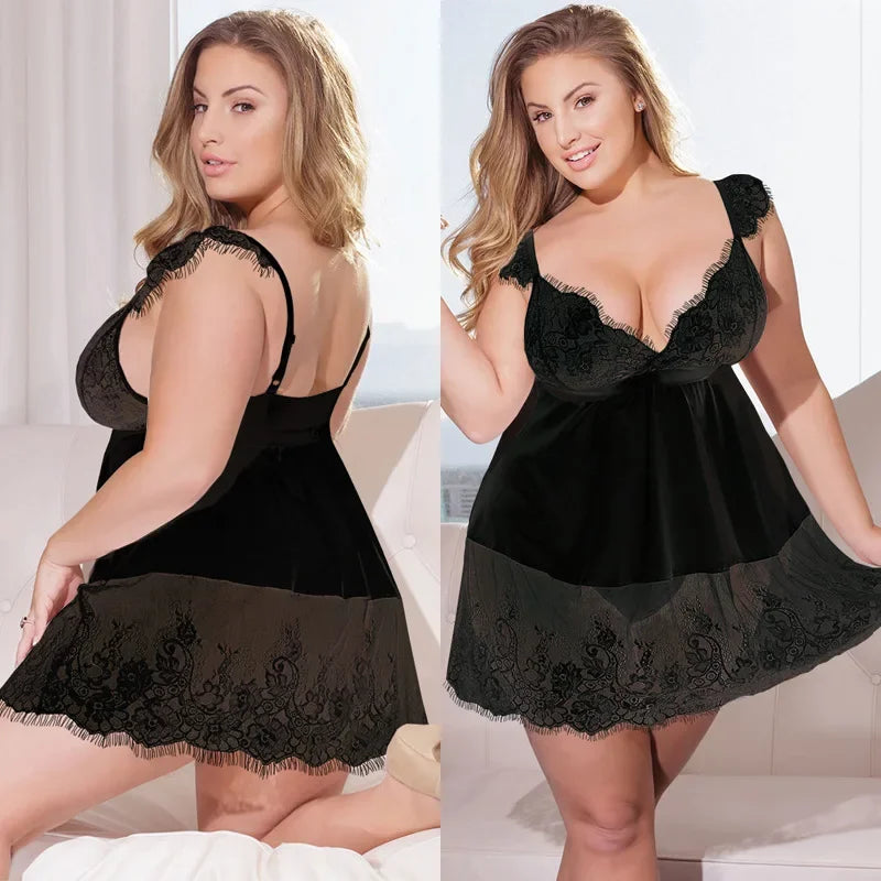5XL Plus Size Women Lace Bodysuit Sexy Lingerie - Empire P.E