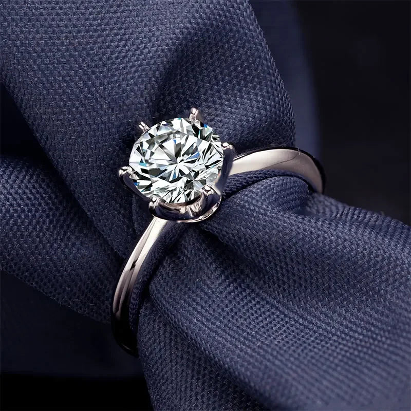 Moissanite Ring Syntheitc Silver Jewelry - Empire P.E