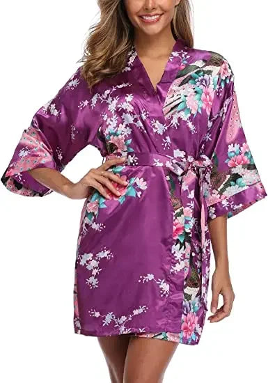 Satin Silk Bridesmaid Robe - Empire P.E