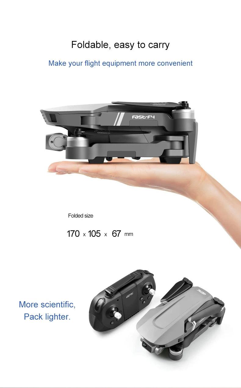 F4 Drone GPS 4K HD Mechanical Gimbal Camera System Supports TF Card Drones RC Quadcopter Stabilier Distance 2km Flight 25 Min - Empire P.E
