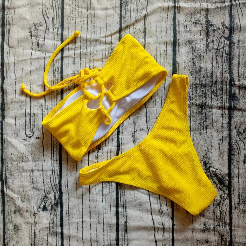 Solid Bikini Brazilian Swimsuit Bikini Set - Empire P.E