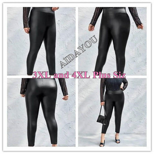 Leather Plus Size Leggings for Women Big Size 5XL 6XL 7XL - Empire P.E