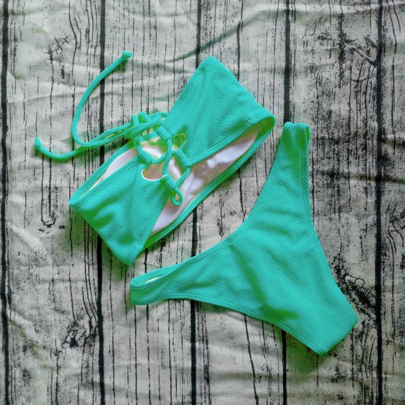 Solid Bikini Brazilian Swimsuit Bikini Set - Empire P.E