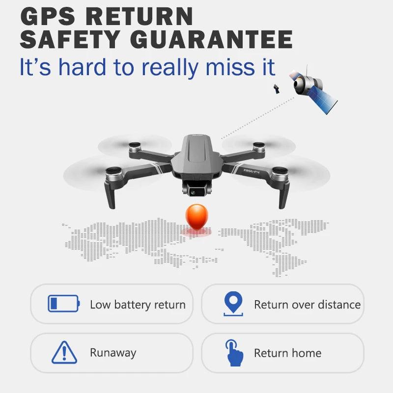 F4 Drone GPS 4K HD Mechanical Gimbal Camera System Supports TF Card Drones RC Quadcopter Stabilier Distance 2km Flight 25 Min - Empire P.E