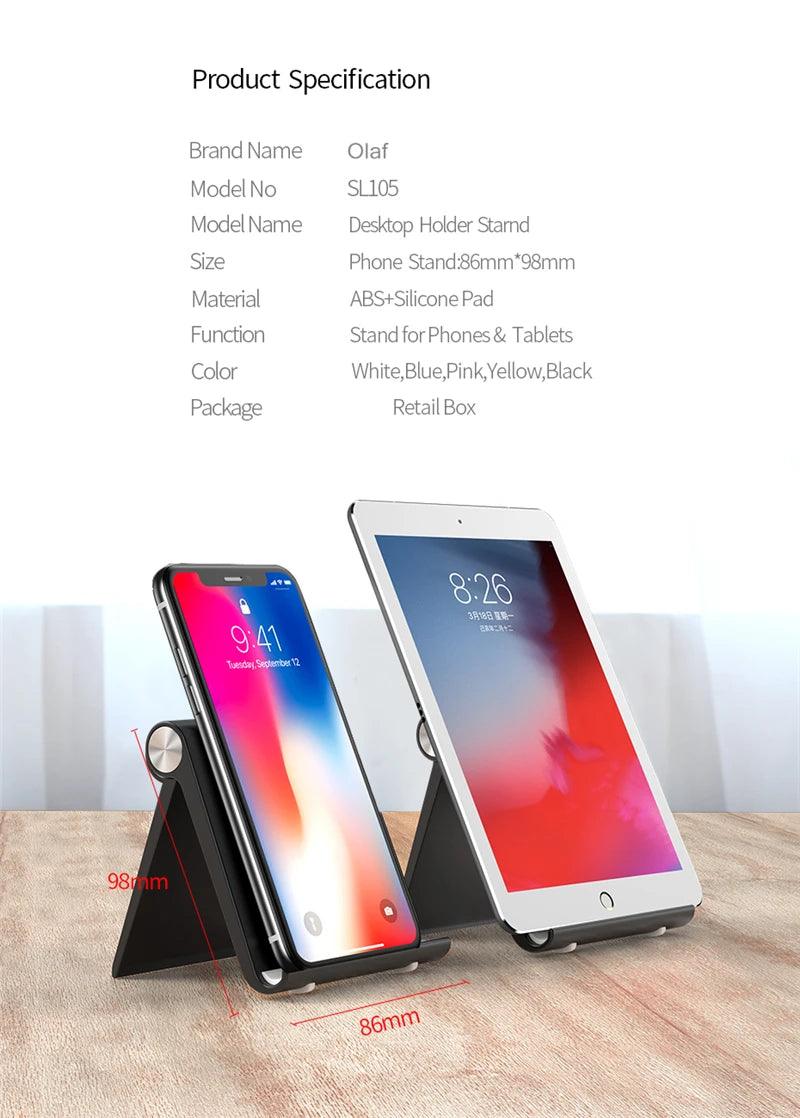 Phone Holder Stand Mobile Smartphone Support Tablet Stand for iPhone 14 13 Desk Cell Phone Holder Stand Portable Mobile Holder - Empire P.E