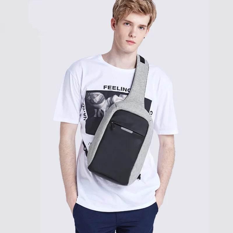 Mixi Men One Shoulder Backpack Women Sling Bag Crossbody USB Boys Cycling Sports Travel Versatile Fashion Bag Student School - Empire P.E