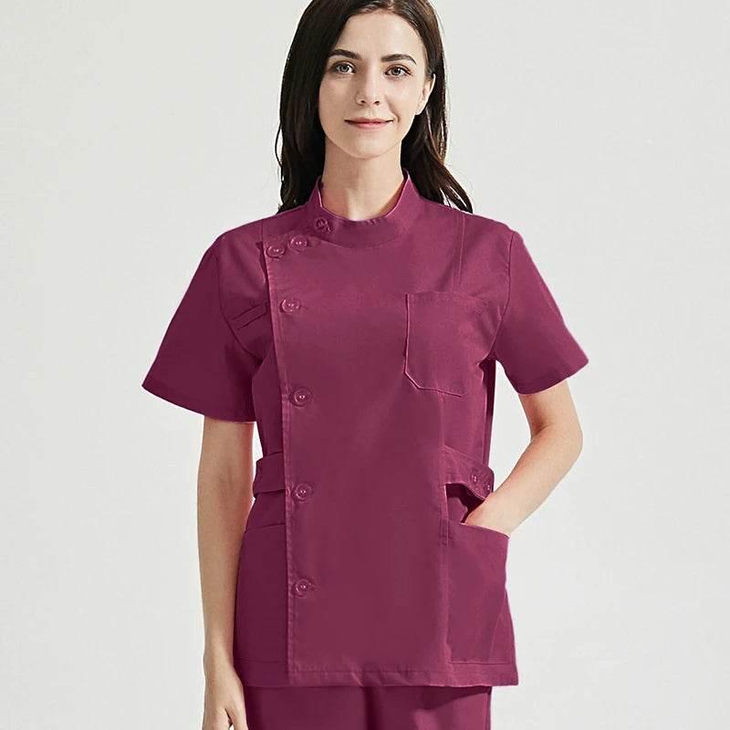 Niaahinn Health Services Scrubs Set Uniforms V-Neck Beauty Salon Work Uniform Women Sets Pet Grooming Institution Scrubs Coat - Empire P.E