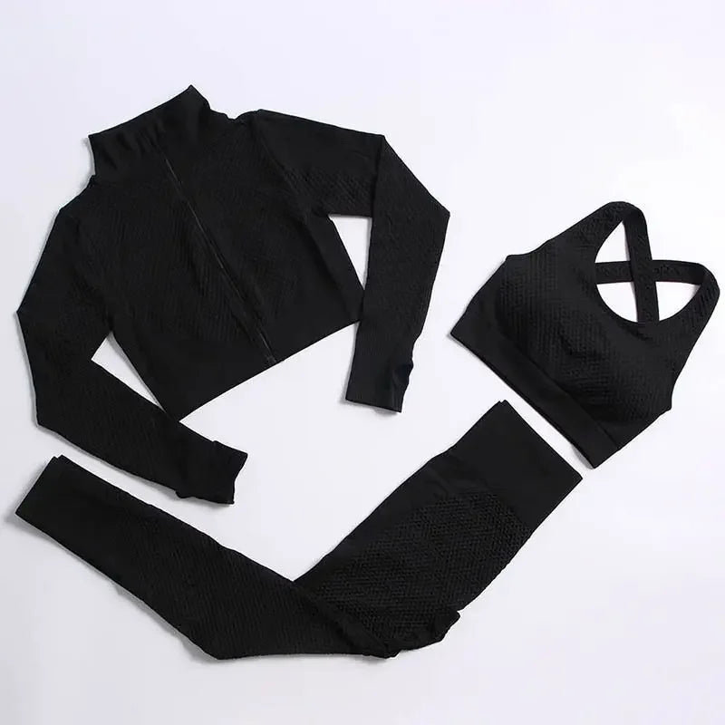 Women Seamless Yoga Sets 2Pcs/3Pcs