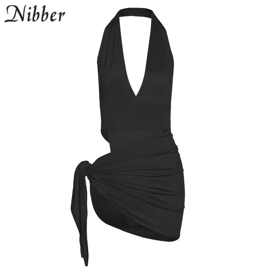 Nibber Sexy Beach Vacation Wear Basic Bikini Bodysuit Skirts 2 Two Piece Sets For Women's Clothing Suits Swimsuit Female 2024 - Empire P.E