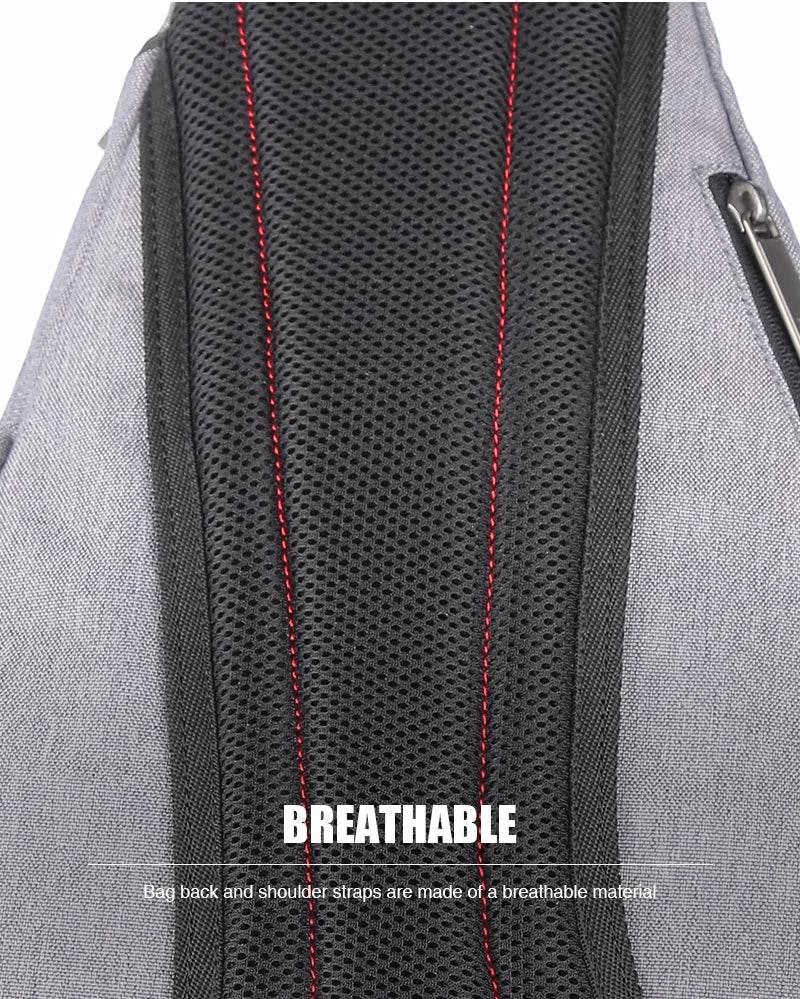 Mixi Men One Shoulder Backpack Women Sling Bag Crossbody USB Boys Cycling Sports Travel Versatile Fashion Bag Student School - Empire P.E