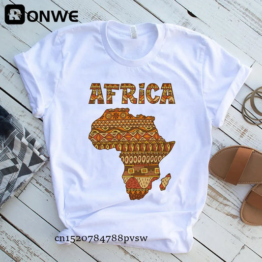 Africa Map Graphic Women T-shirts - Empire P.E