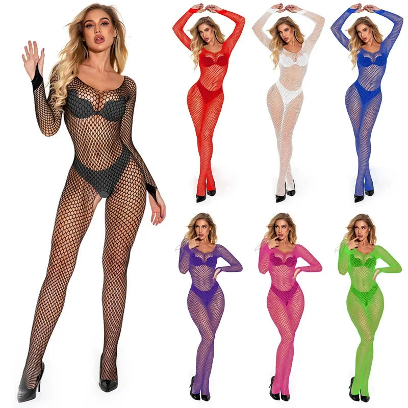 XXXL Plus Size Bodystockings Women Sexy Open Crotch Catsuit - Empire P.E