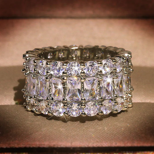 Ladies Fashion AAA Zircon 925 Silver Ring