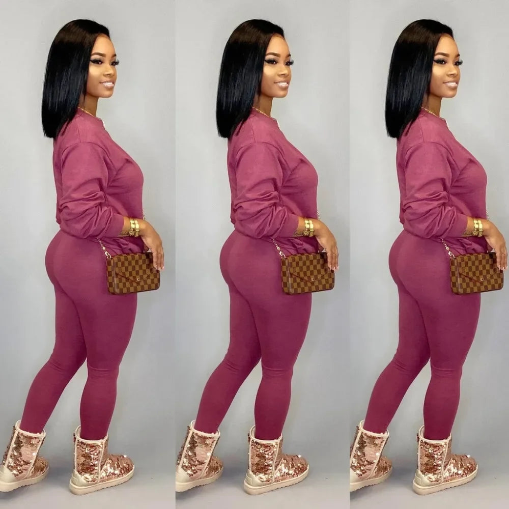 2 piece set stacked leggings clothes - Empire P.E