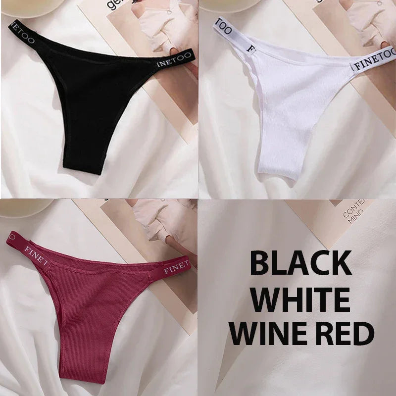 3PCS/Set Cotton Panties Briefs Sexy Thong Women's Underwear Lingerie - Empire P.E