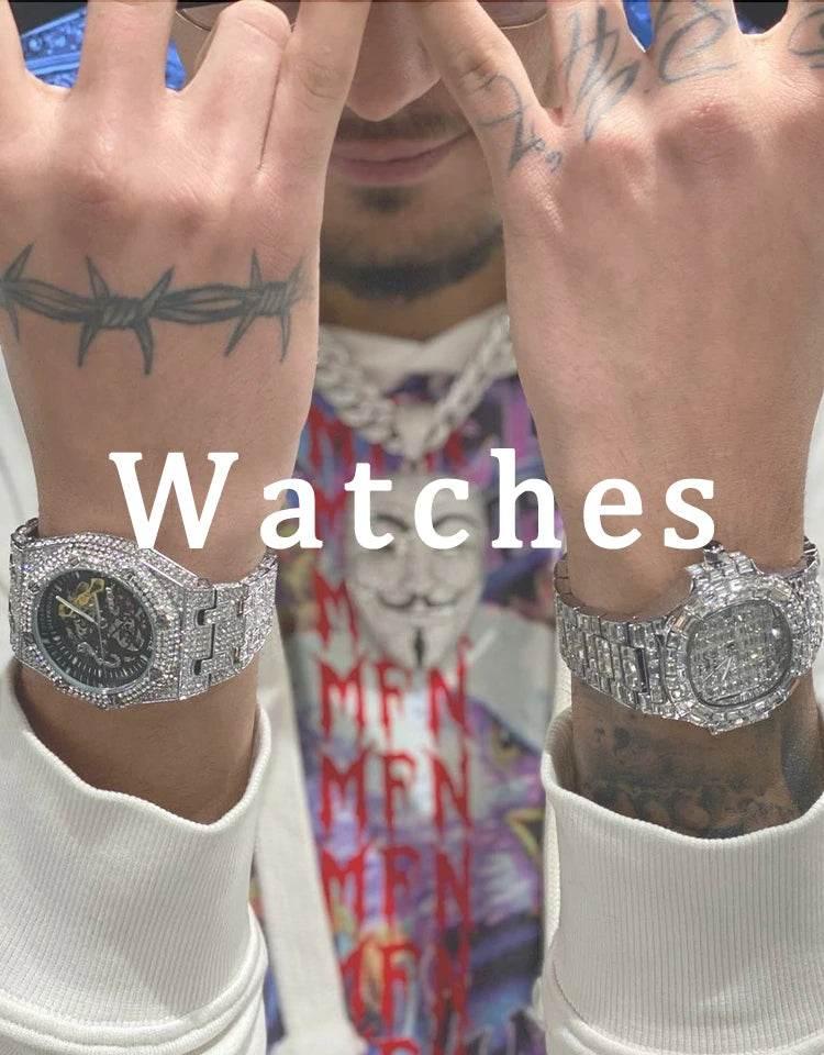 Luxury Iced Out Watch For Men Hip Hop Diamond Silver Quartz reloj hombre High End Dive Stainless Steel Male Watches Dropshipping - Empire P.E
