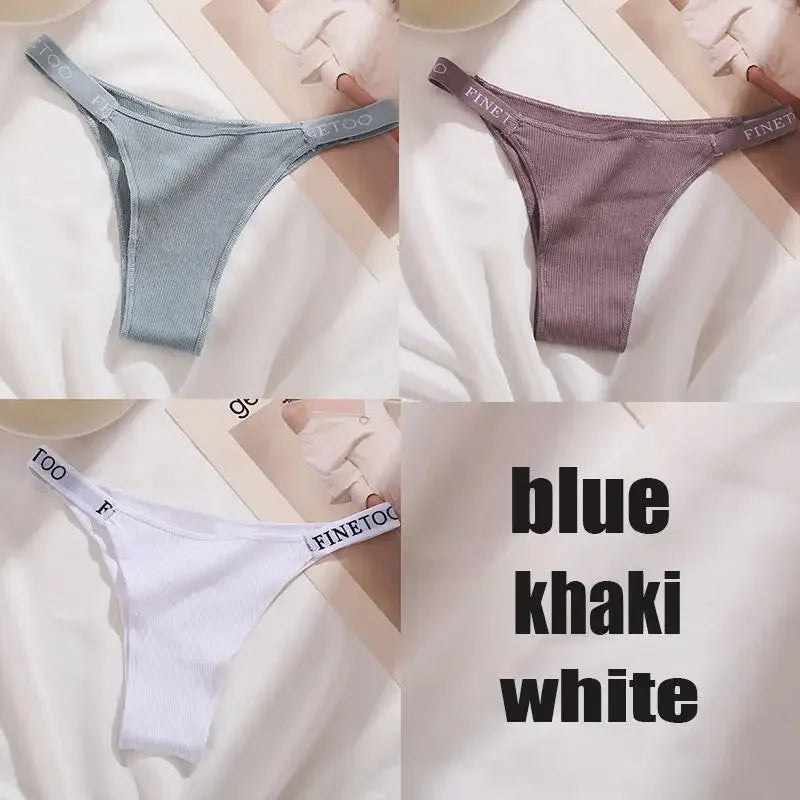 3PCS/Set Cotton Panties Briefs Sexy Thong Women's Underwear Lingerie - Empire P.E