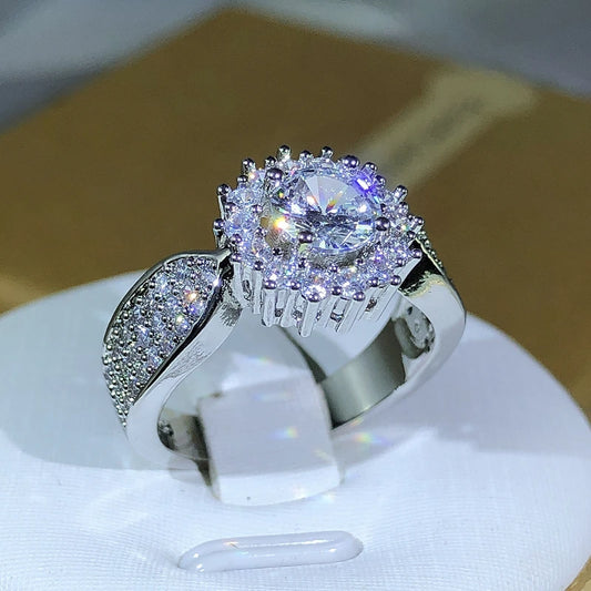 Newest Classic 925 Sliver White Zircon Ring