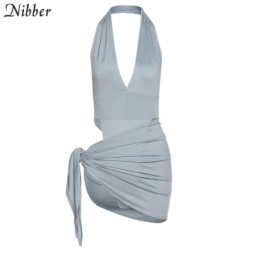 Nibber Sexy Beach Vacation Wear Basic Bikini Bodysuit Skirts 2 Two Piece Sets For Women's Clothing Suits Swimsuit Female 2024 - Empire P.E