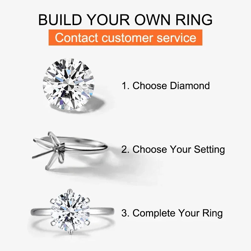Moissanite Ring Syntheitc Silver Jewelry - Empire P.E