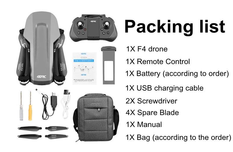 F4 Drone GPS 4K HD Mechanical Gimbal Camera System Supports TF Card Drones RC Quadcopter Stabilier Distance 2km Flight 25 Min - Empire P.E