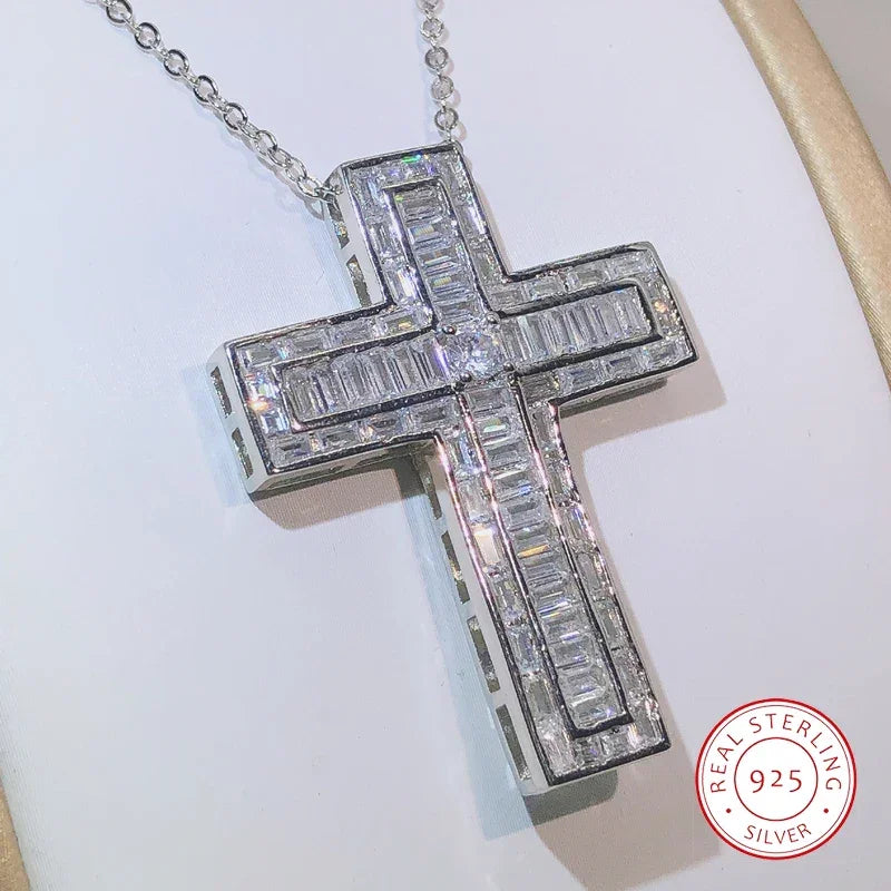 Luxury Jewelry 925 Sterling Silver Cross Pendant
