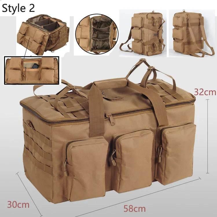 55L Luggage Duffel Bag Camping Backpack Tactical Large Bags Men's Hiking Travel Mountaineering Trip Utility Gym Weekend Duffle - Empire P.E