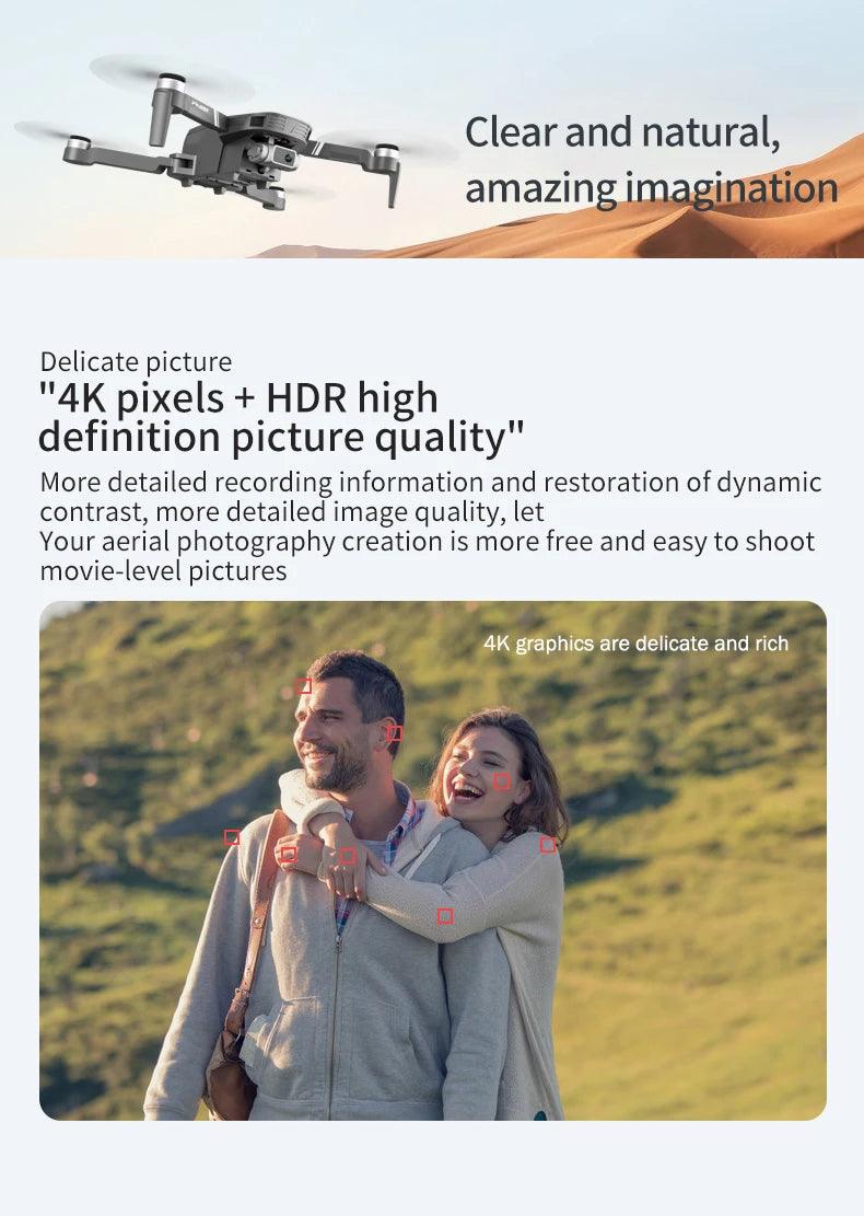 F4 Drone GPS 4K HD Mechanical Gimbal Camera System Supports TF Card Drones RC Quadcopter Stabilier Distance 2km Flight 25 Min - Empire P.E