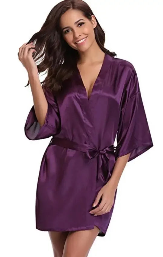 Women Silk Satin Bridesmaid Robes - Empire P.E