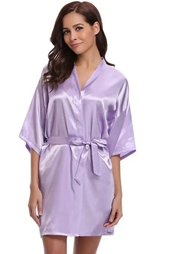Women Silk Satin Bridesmaid Robes - Empire P.E