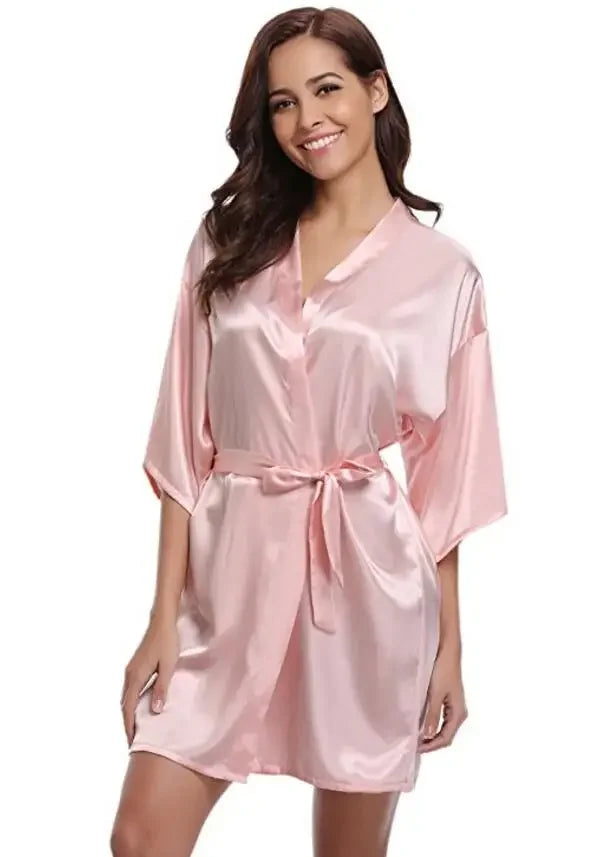 Women Silk Satin Bridesmaid Robes - Empire P.E