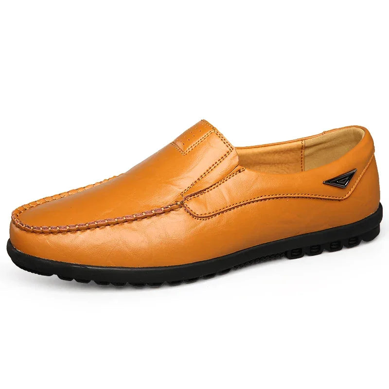 Genuine Leather Men Casual Shoes Luxury Brand Mens Loafers - Empire P.E