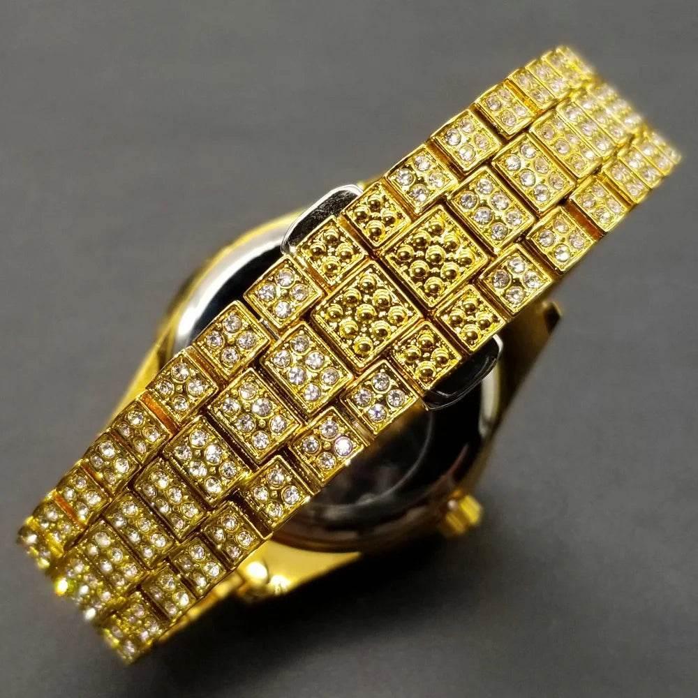 MISSFOX Hip Hop Men Watches Brand Luxury Roman Ice Out Automatic Date Male Wristwatch Full Diamond Waterproof Luminous Watch New - Empire P.E