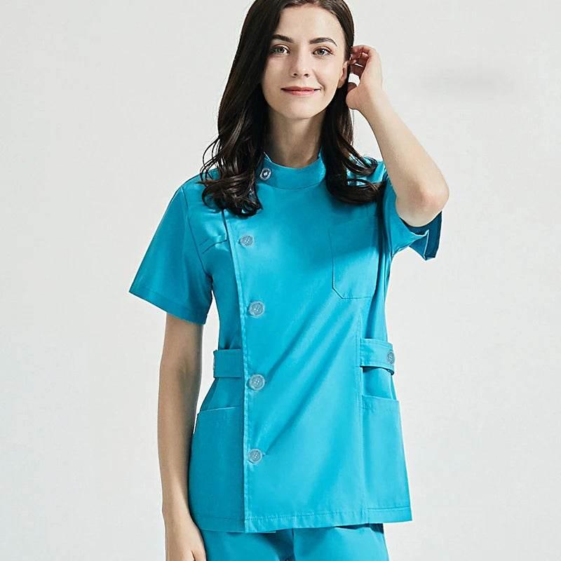 Niaahinn Health Services Scrubs Set Uniforms V-Neck Beauty Salon Work Uniform Women Sets Pet Grooming Institution Scrubs Coat - Empire P.E