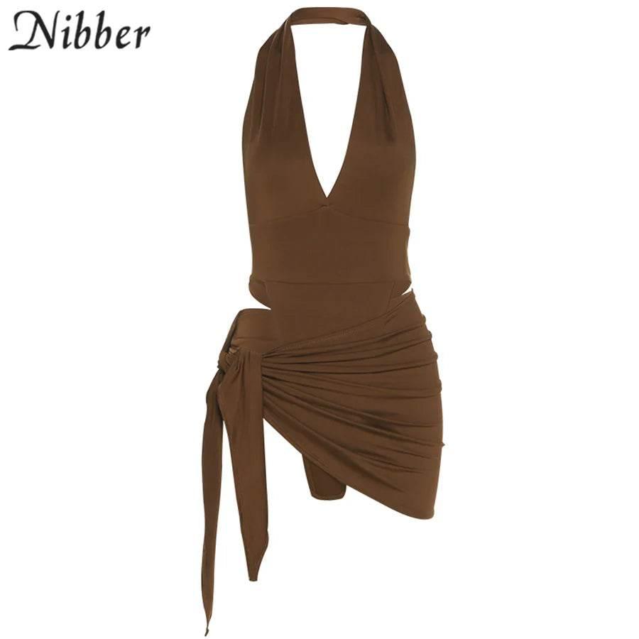 Nibber Sexy Beach Vacation Wear Basic Bikini Bodysuit Skirts 2 Two Piece Sets For Women's Clothing Suits Swimsuit Female 2024 - Empire P.E