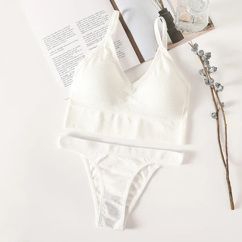 Women Seamless Bra Set Low Rise Brazilian Panties - Empire P.E