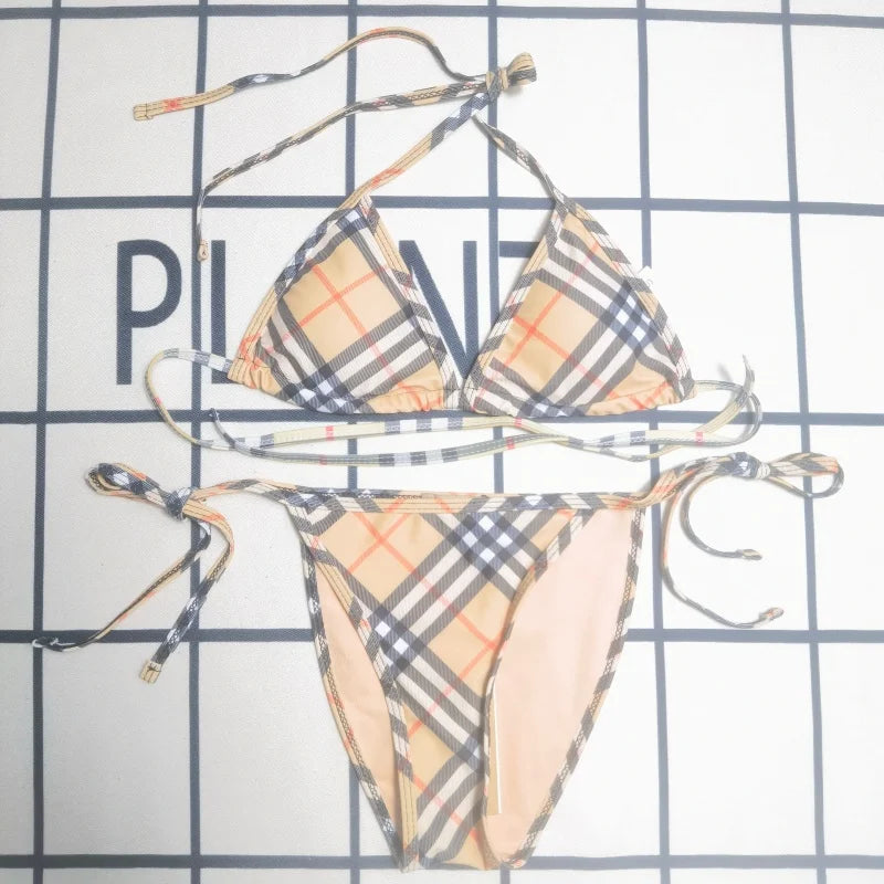 Best-selling Checked Swimsuit Bikini Set