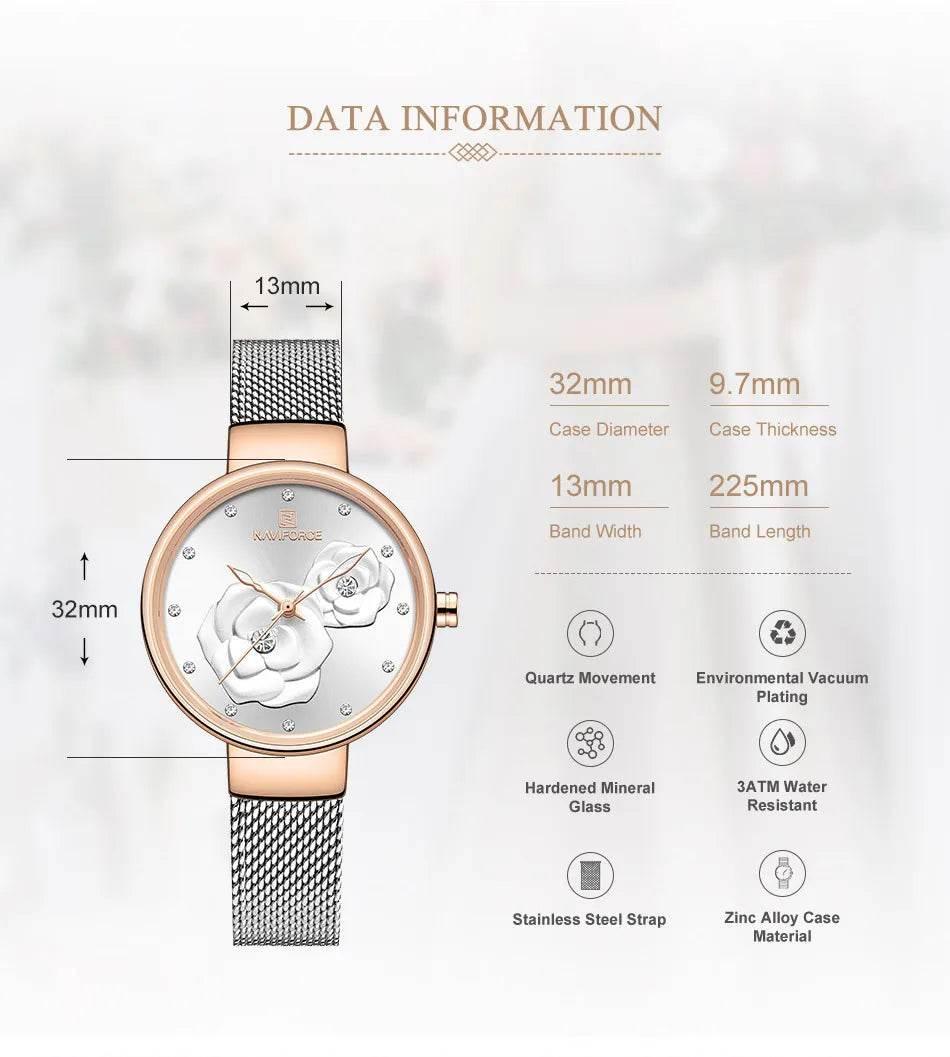 Women Watch Top Luxury Brand Steel Mesh Waterproof - Empire P.E