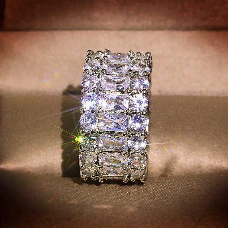 Ladies Fashion AAA Zircon 925 Silver Ring