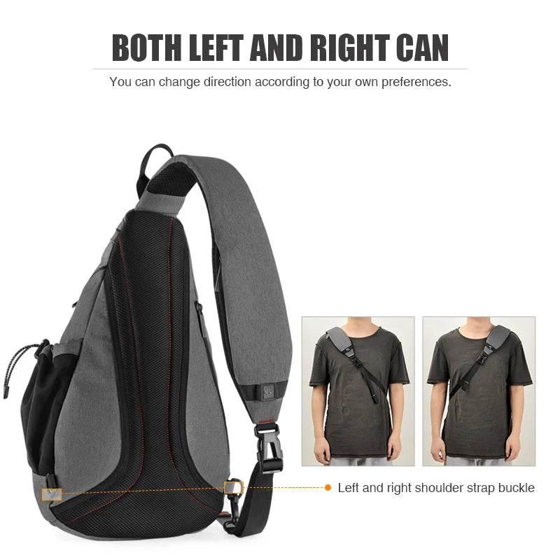 Mixi Men One Shoulder Backpack Women Sling Bag Crossbody USB Boys Cycling Sports Travel Versatile Fashion Bag Student School - Empire P.E