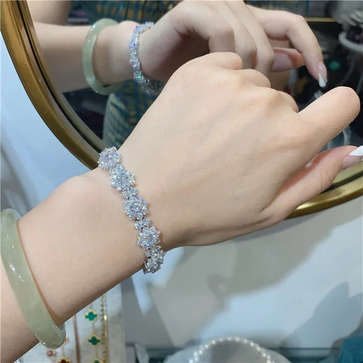 Luxury Flower Lab Diamond Bracelet 925 Sterling Silver - Empire P.E