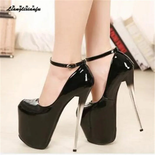 Woman Platforms Pumps Ankle Strap Stilettos - Empire P.E