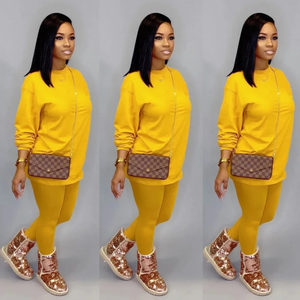2 piece set stacked leggings clothes - Empire P.E
