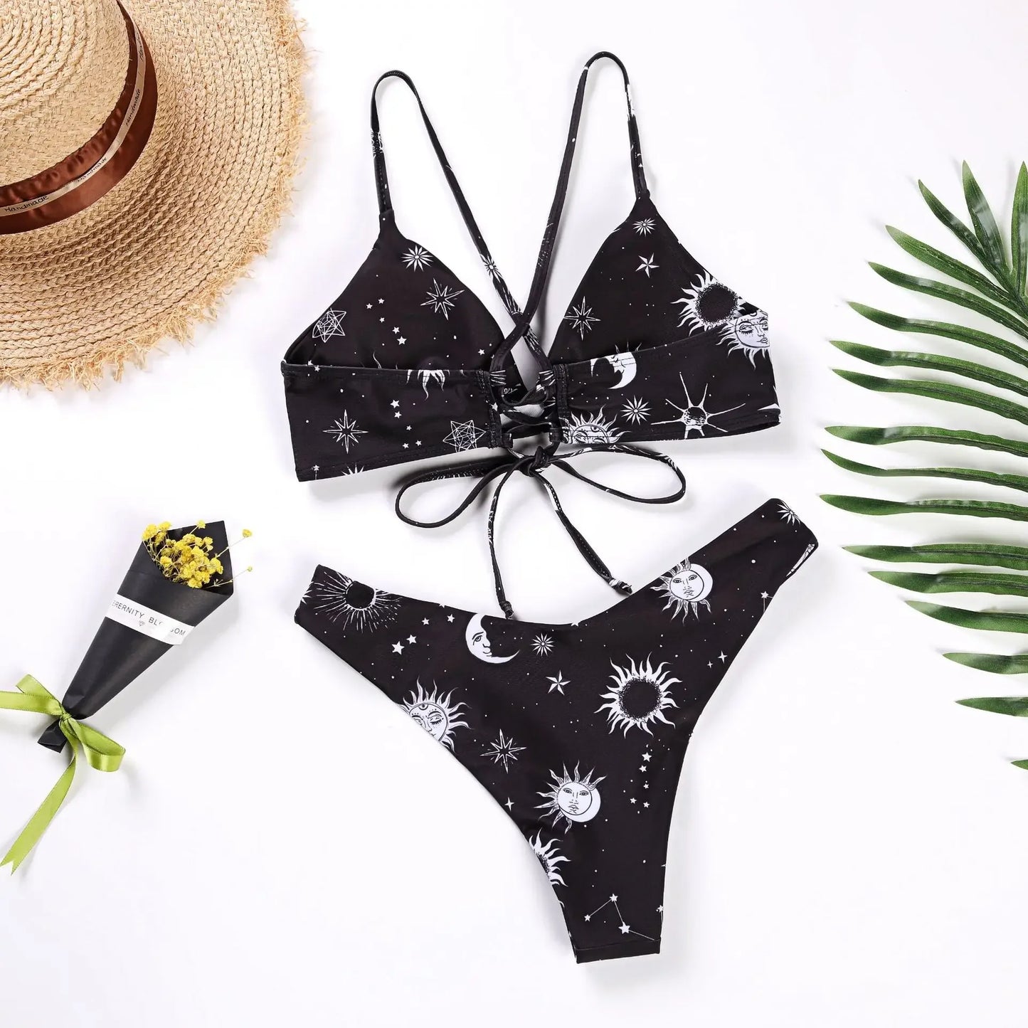 2025 Women's Sunflower Printed Bikini Set