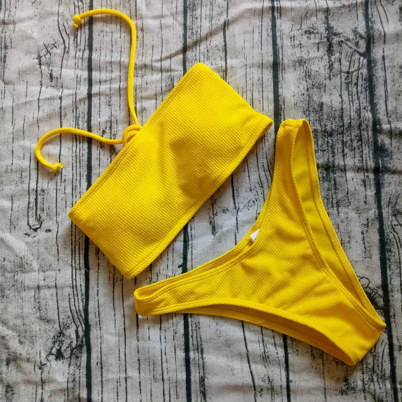 Solid Bikini Brazilian Swimsuit Bikini Set - Empire P.E